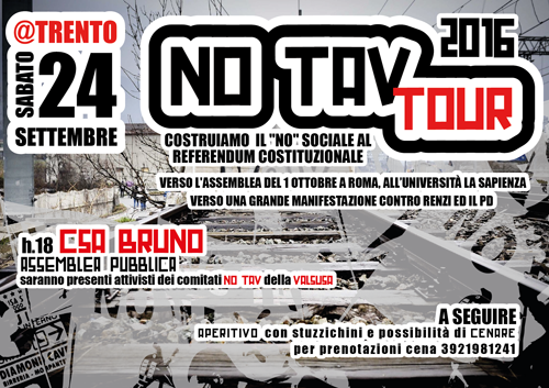 NO TAV tour in Trentino – Dal basso contro Renzi e Pd