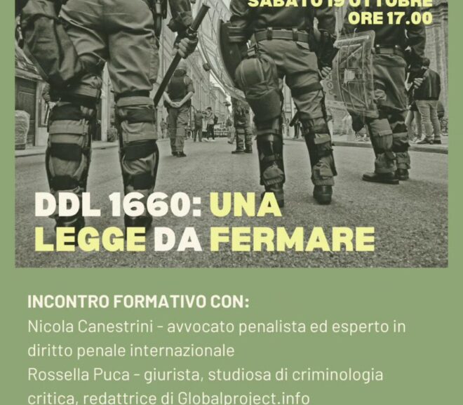 NUOVO DDL SICUREZZA 1660: UNA LEGGE DA FERMARE